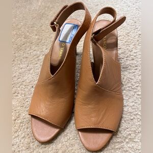 Franco Sarto Camel Open-Toe Heels